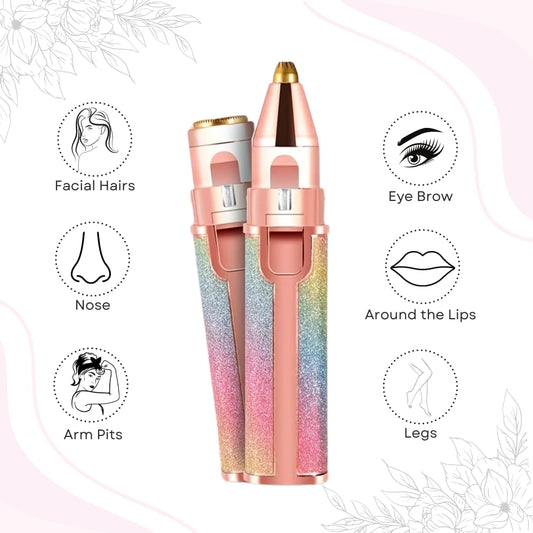 2 in 1 Facial Hair Remover & Eyebrow Trimmer 😍 | Rechargeable 🔋⚡ |