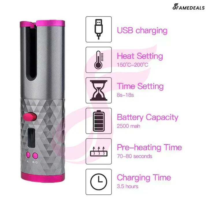 Wireless Auto Rotate Ceramic Hair Curler