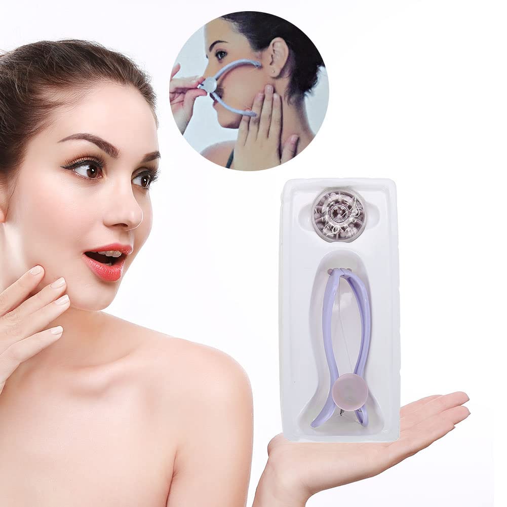 Facial Hair Threading Removal, Purple Facial Epilator Threading Hair Removal Epilator ABS Comfortable for Women