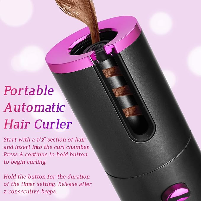 Wireless Auto Rotate Ceramic Hair Curler